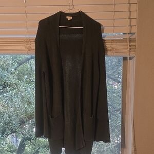 Hinge Women's Black Open Front Cardigan